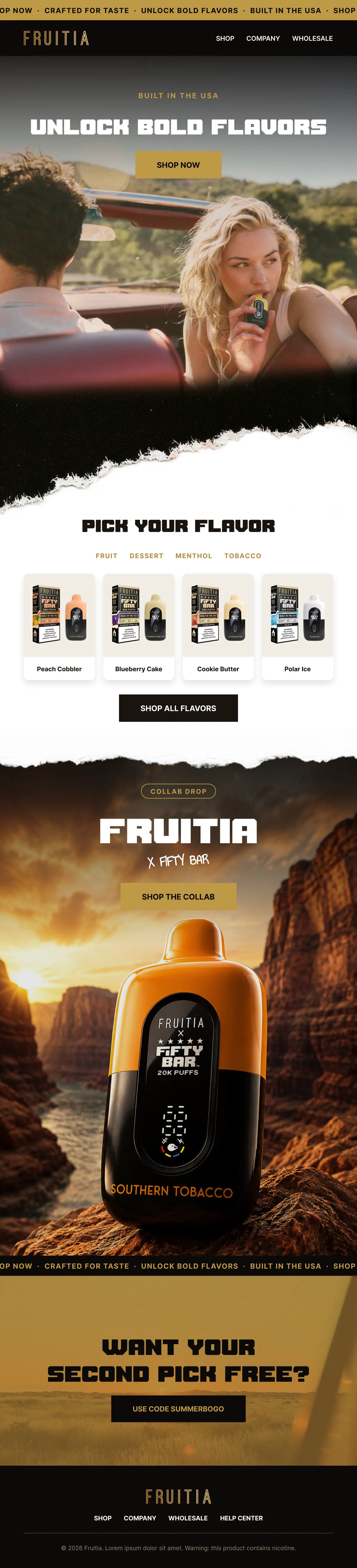 Fruitia flavor drop campaign newsletter / campaign email template design by In-box