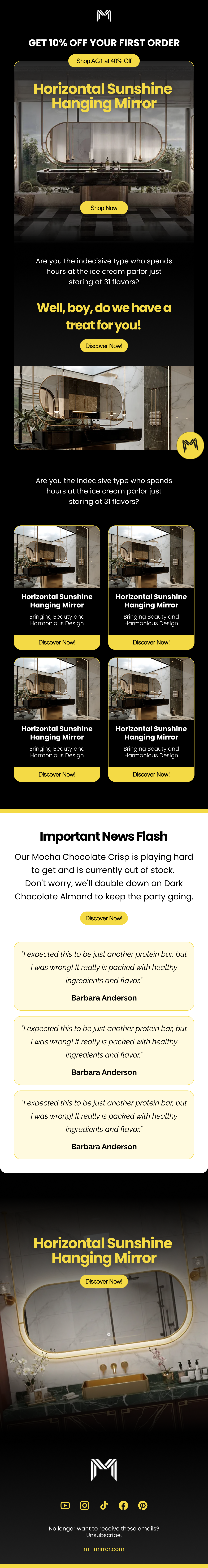 Product spotlight newsletter / campaign email template design by In-box